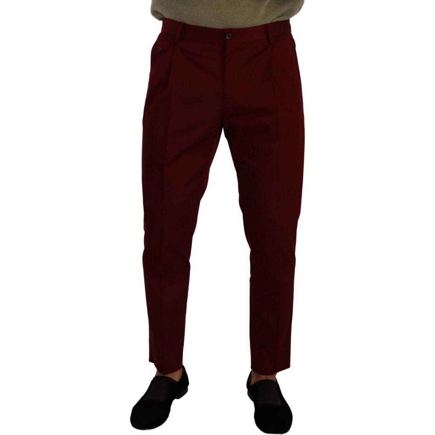 Dolce & Gabbana Elegant Dark Red Dress Chinos for Men Dolce & Gabbana