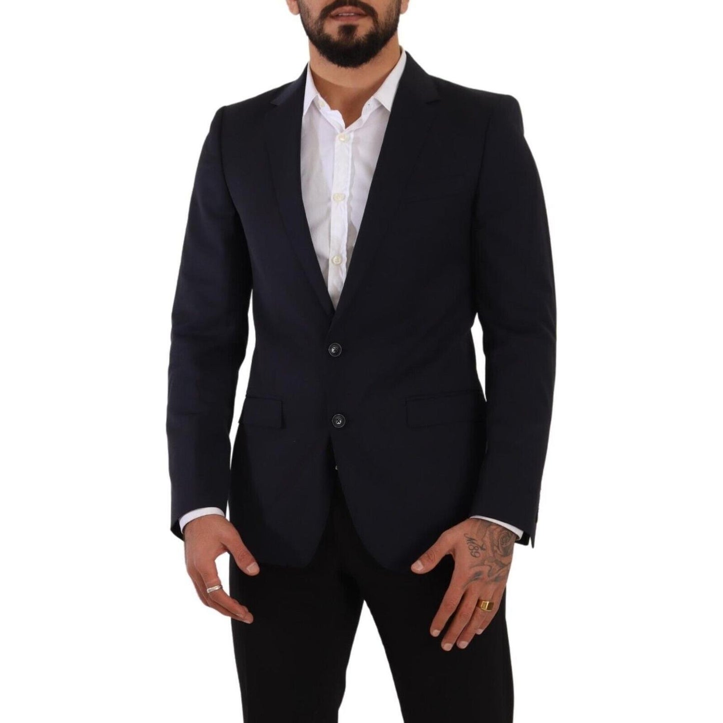 Dolce & Gabbana Dark Blue Single Breasted Coat MARTINI Blazer