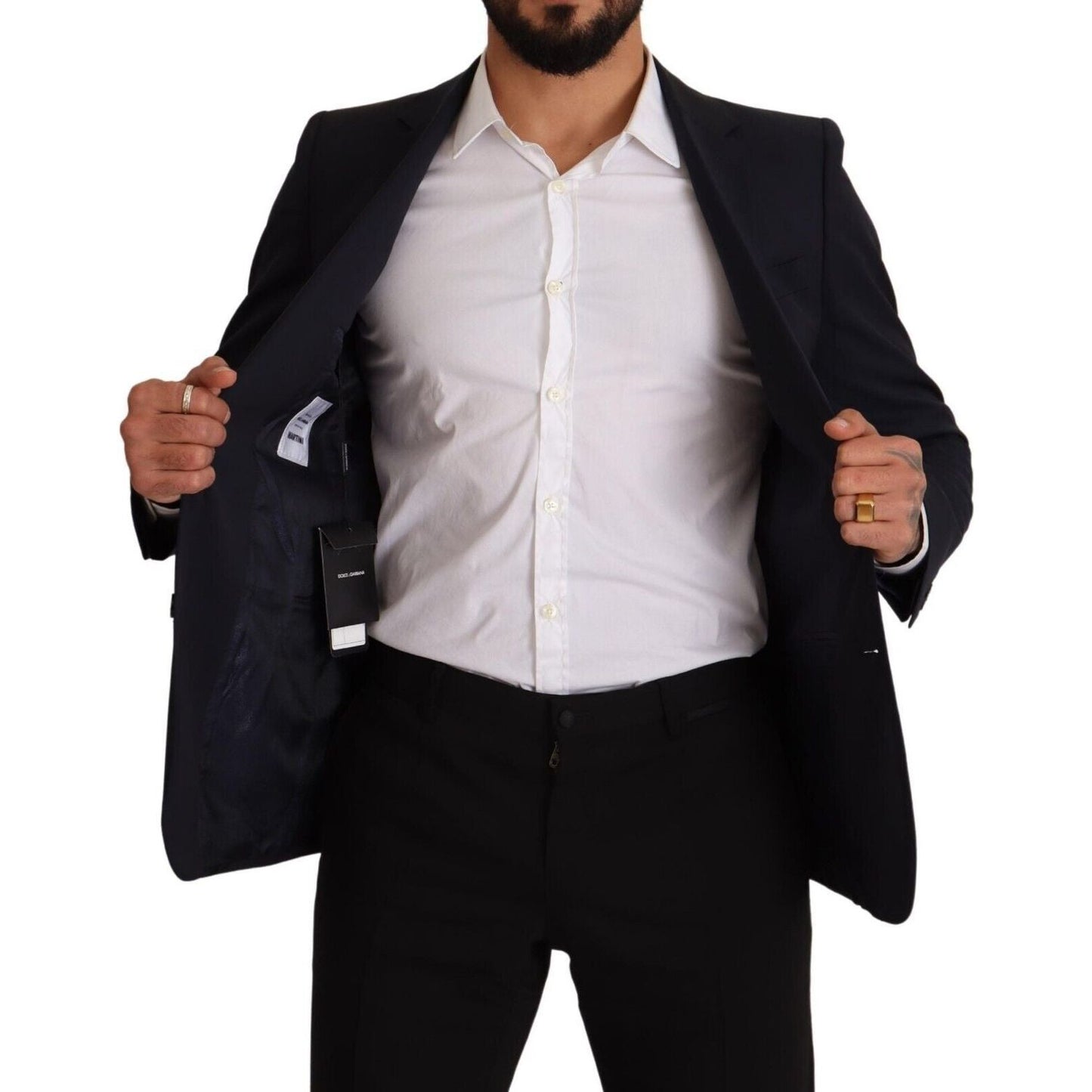 Dolce & Gabbana Sleek Navy Martini Slim Fit Wool Blazer Dolce & Gabbana