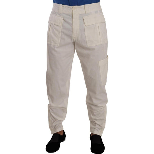 Dolce & Gabbana Elegant Off White Cargo Pants - Regular Fit Dolce & Gabbana