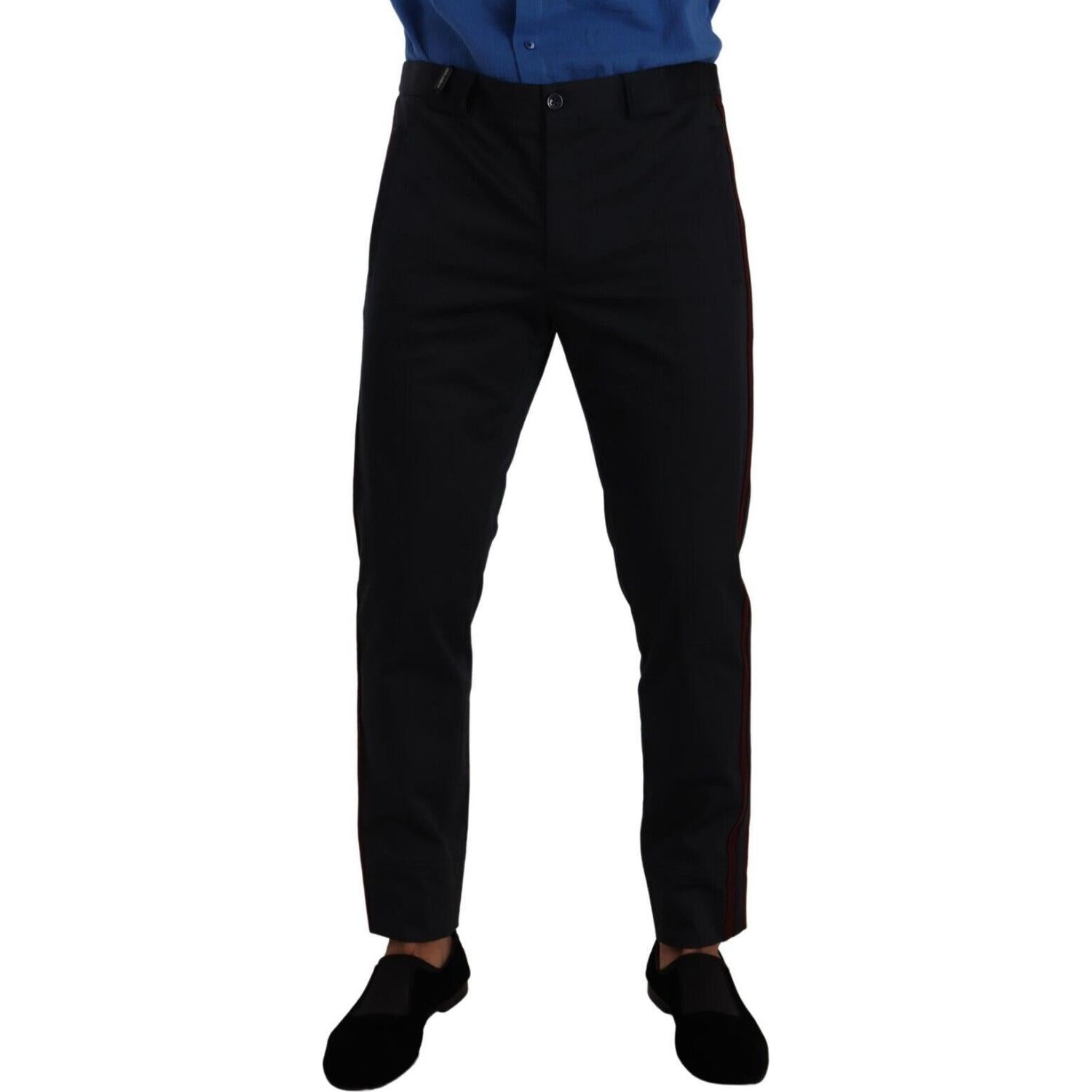 Dolce & Gabbana Blue Bordeaux Cotton Skinny Chino Pants