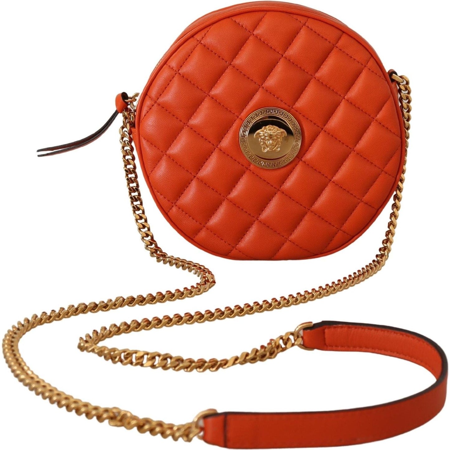 Versace Elegant Round Nappa Leather Crossbody Bag Crossbody Bag Versace