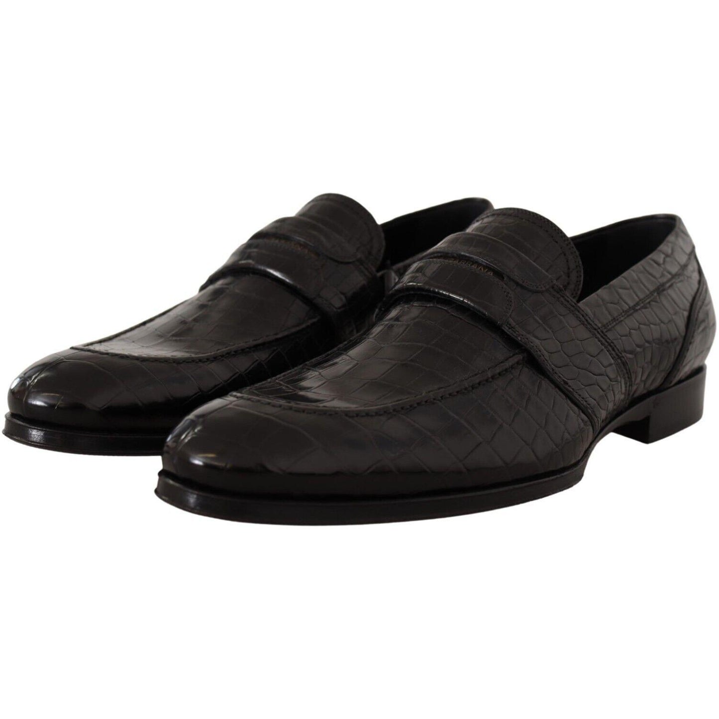 Dolce & Gabbana Elegant Crocodile Leather Moccasin Shoes Dolce & Gabbana