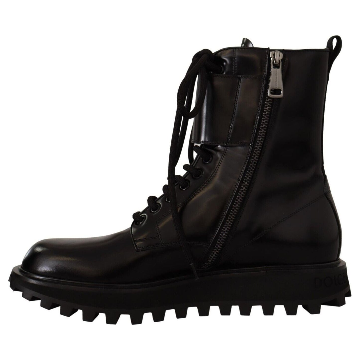 Dolce & Gabbana Elegant Black Leather Ankle Boots Dolce & Gabbana