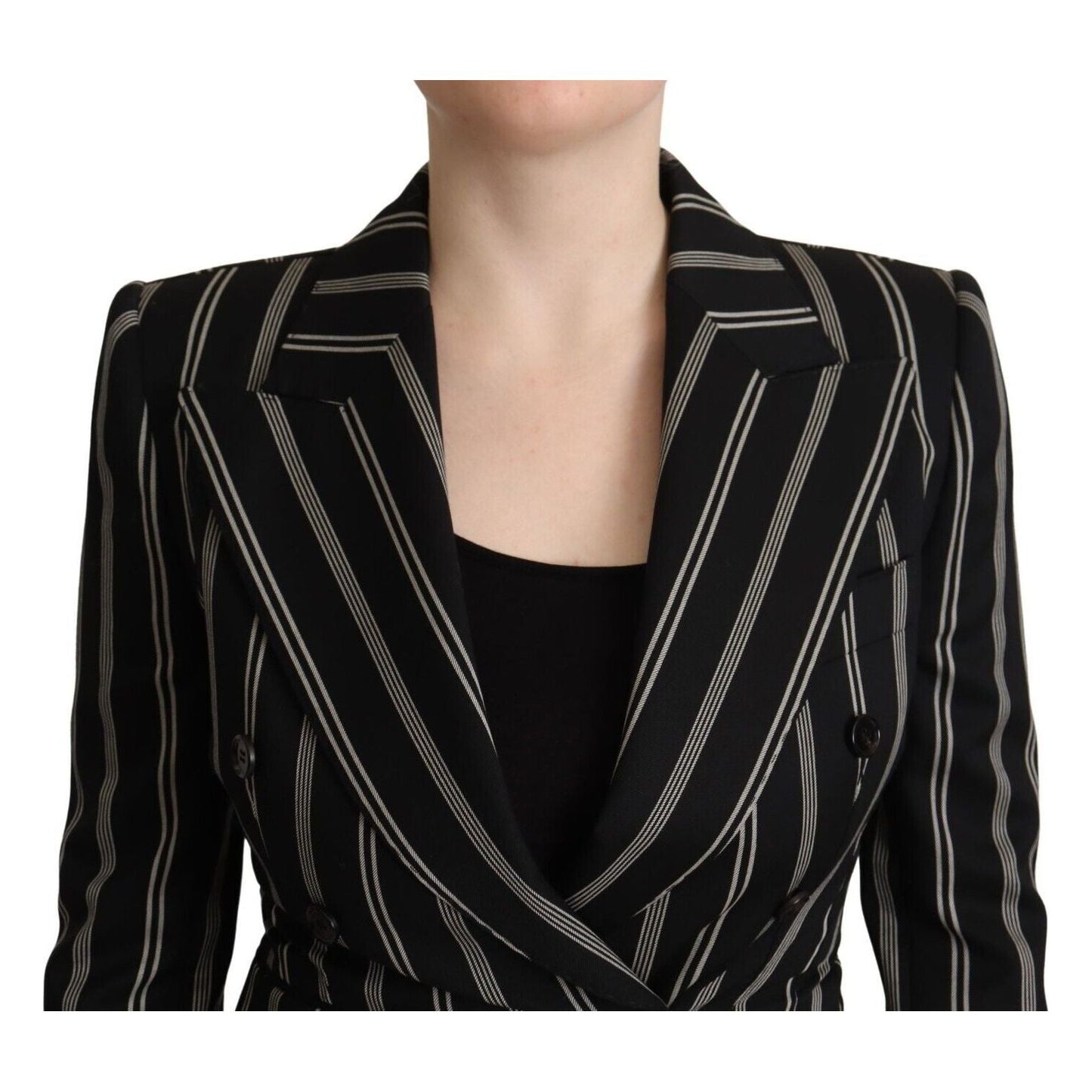 Dolce & Gabbana Elegant Striped Wool Stretch Jacket Dolce & Gabbana