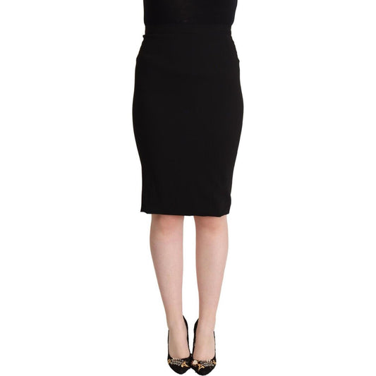 Dolce & Gabbana Black High Waist Knee Length Pencil Cut Skirt 1728,67345645728,Black,Clothing,Dolce & Gabbana,IT36|XXS,IT38|XS,IT40|S,Material: 54% Viscose 43% Acetate 3% Spandex,Midi - Skirts - Clothing,New with tags,Skirts - Clothing,Skirts - Women - Cl