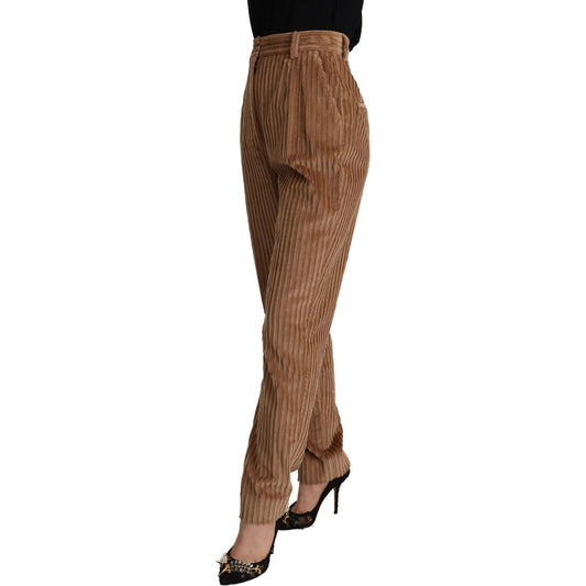 Dolce & Gabbana Elegant High-Waisted Tapered Corduroy Pants Dolce & Gabbana