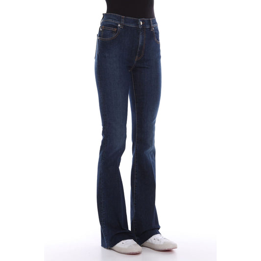 Elegant Dark Blue Bell-Bottom Jeans