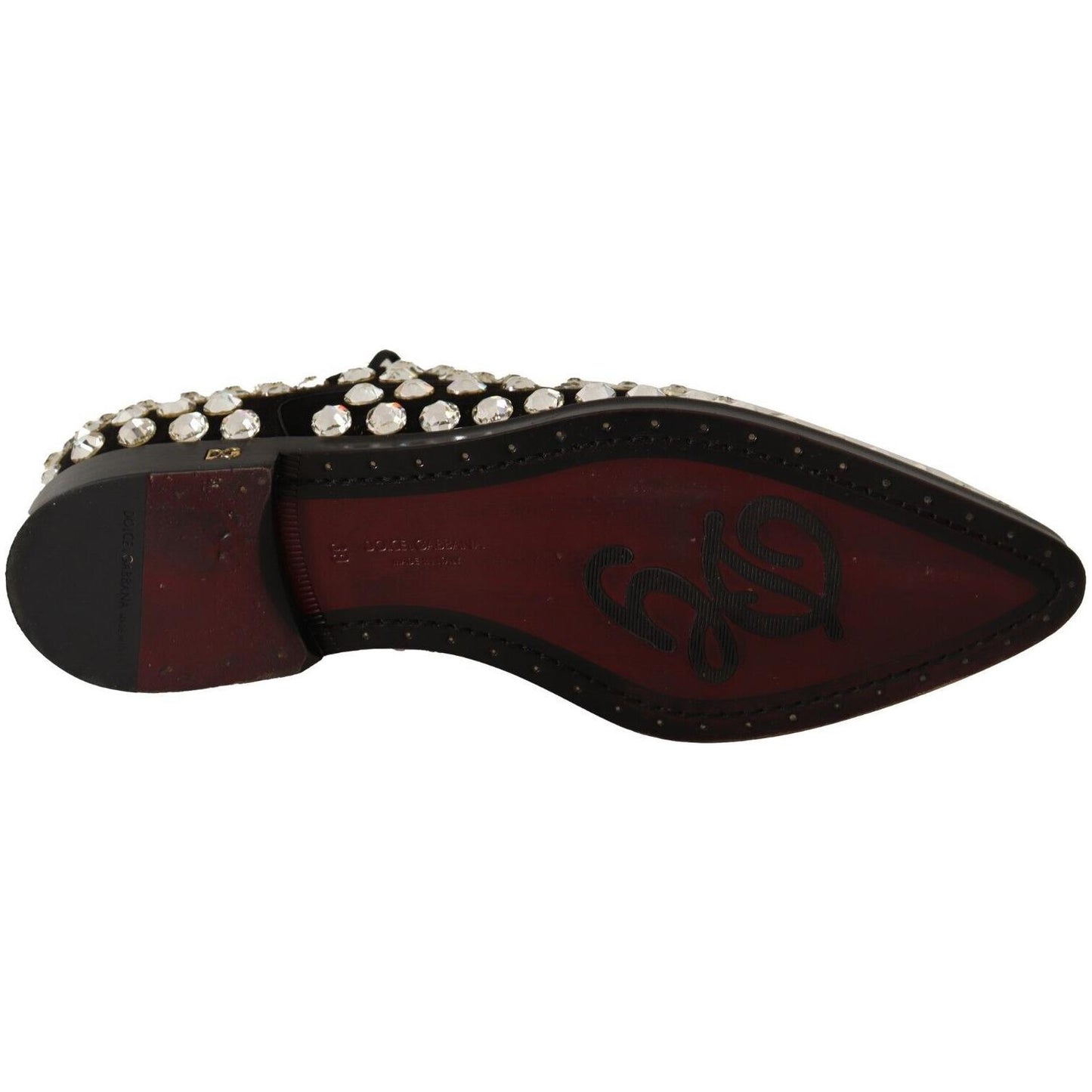 Dolce & Gabbana Elegant Crystal-Embellished Lace-Up Flats Dolce & Gabbana