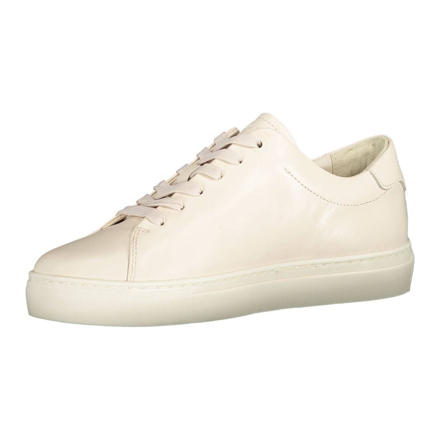 Tommy Hilfiger Beige Leather Women Sneaker Tommy Hilfiger