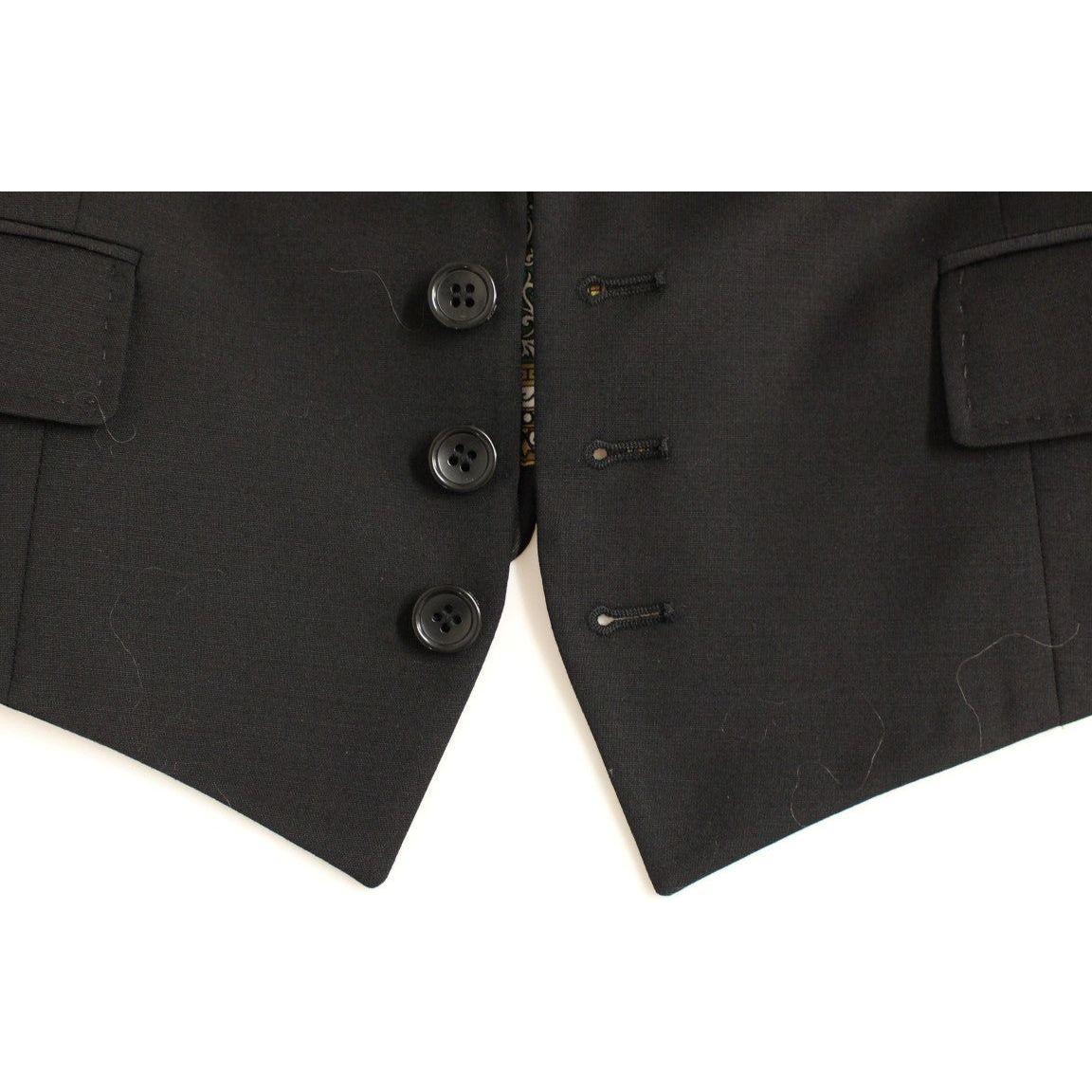 Dolce & Gabbana Black Silk Scarf Back Blazer Jacket 1% elastane,1728,40% silk,67345645728,Black,Blazers - Suits & Blazers - Clothing,Clothing,Dolce & Gabbana,IT40|S,Jackets & Coats - Clothing,Material: 59% wool,New with tags,Suits & Blazers - Clothing,Sui