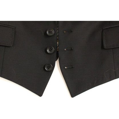 Dolce & Gabbana Black Silk Scarf Back Blazer Jacket 1% elastane,1728,40% silk,67345645728,Black,Blazers - Suits & Blazers - Clothing,Clothing,Dolce & Gabbana,IT40|S,Jackets & Coats - Clothing,Material: 59% wool,New with tags,Suits & Blazers - Clothing,Sui