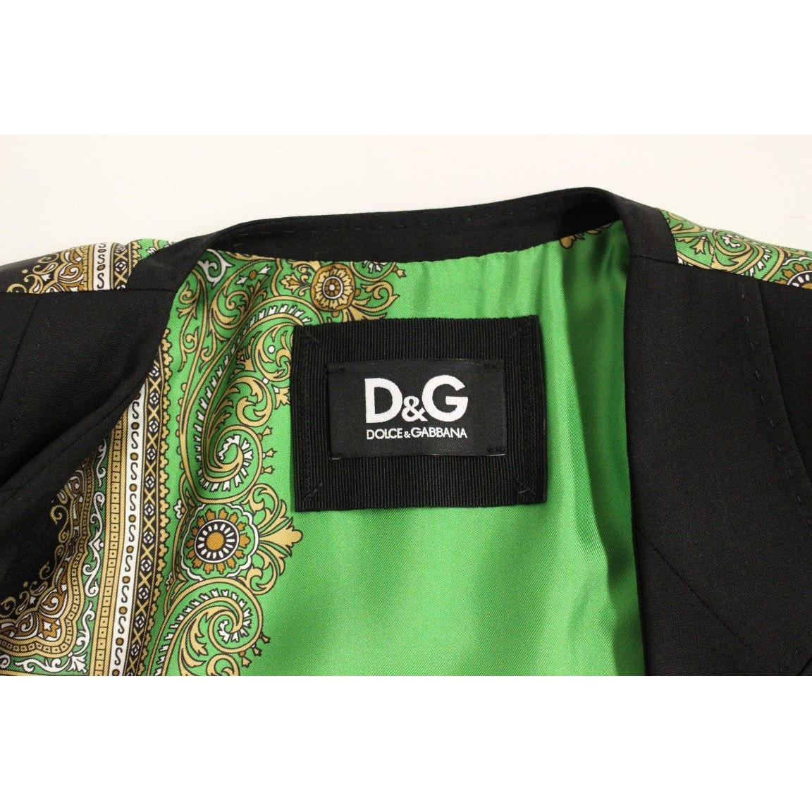 Dolce & Gabbana Black Silk Scarf Back Blazer Jacket 1% elastane,1728,40% silk,67345645728,Black,Blazers - Suits & Blazers - Clothing,Clothing,Dolce & Gabbana,IT40|S,Jackets & Coats - Clothing,Material: 59% wool,New with tags,Suits & Blazers - Clothing,Sui