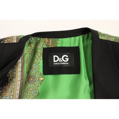Dolce & Gabbana Black Silk Scarf Back Blazer Jacket 1% elastane,1728,40% silk,67345645728,Black,Blazers - Suits & Blazers - Clothing,Clothing,Dolce & Gabbana,IT40|S,Jackets & Coats - Clothing,Material: 59% wool,New with tags,Suits & Blazers - Clothing,Sui