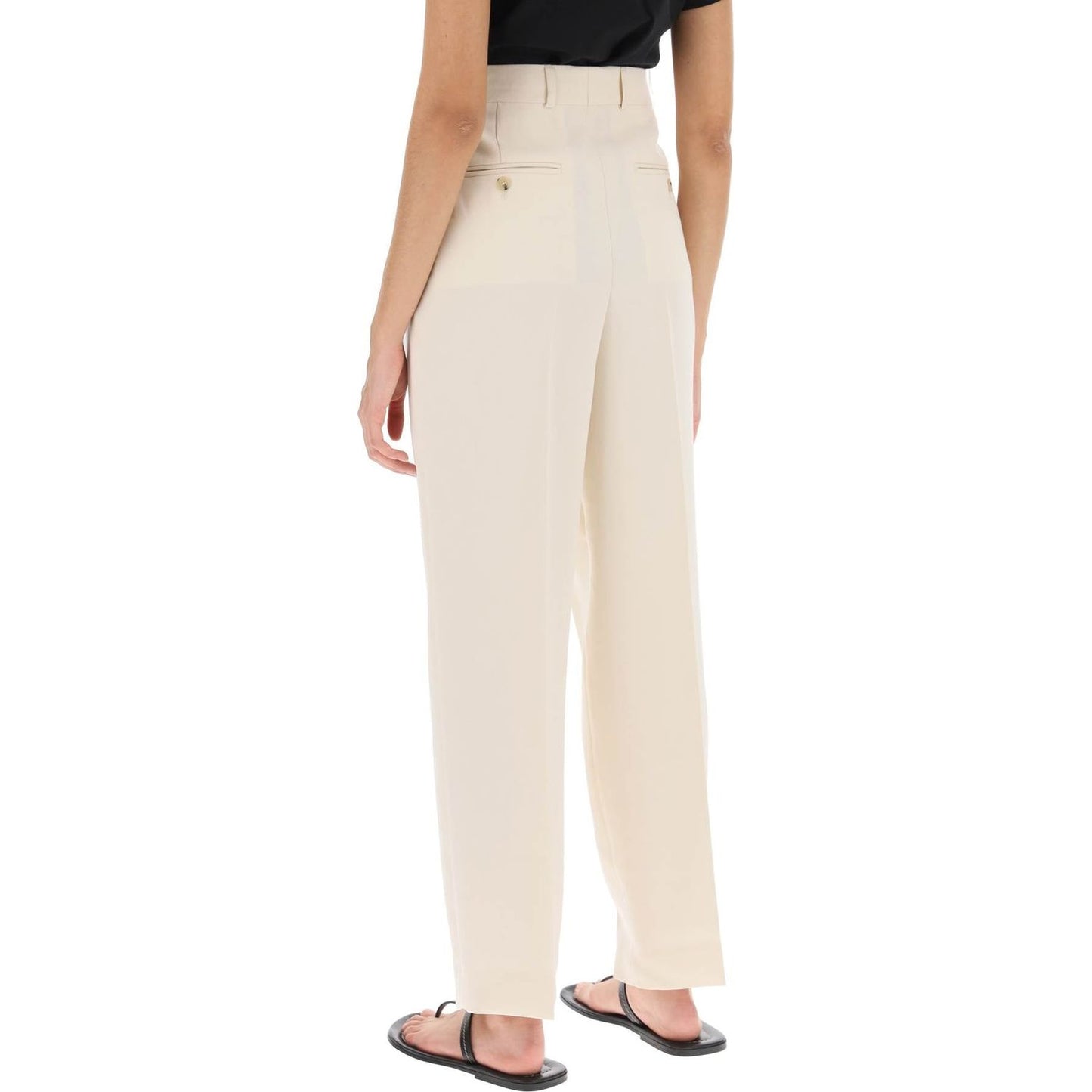 Toteme double-pleated viscose trousers Trousers Toteme