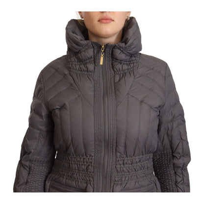Roccobarocco Gray Quilted Long Sleeves Logo Patch Full Zip Jacket 1728,67345645728,Clothing,Gray,IT46|XL,Jackets & Coats - Clothing,Jackets & Coats - Women - Clothing,Material: Polyester,New with tags,Rain Coats - Jackets & Coats - Clothing,Roccobarocco,W