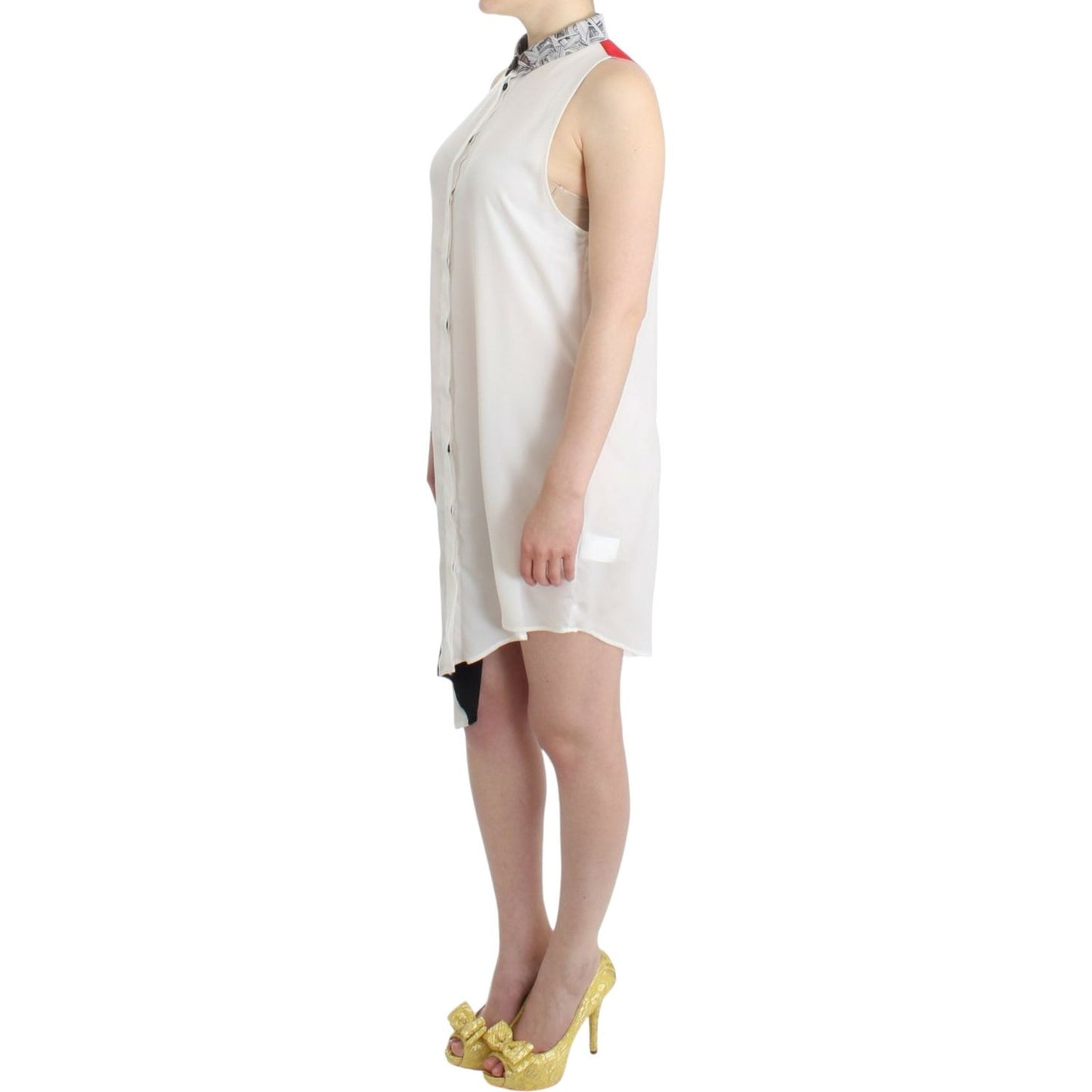 Asymmetric Hem Button-Up Shirt Dress Costume National