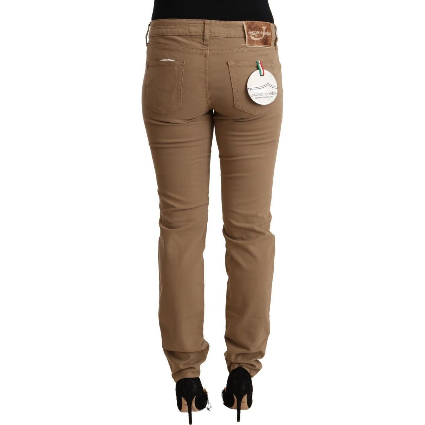 Jacob Cohen Elegant Brown Mid Waist Skinny Pants Jacob Cohen