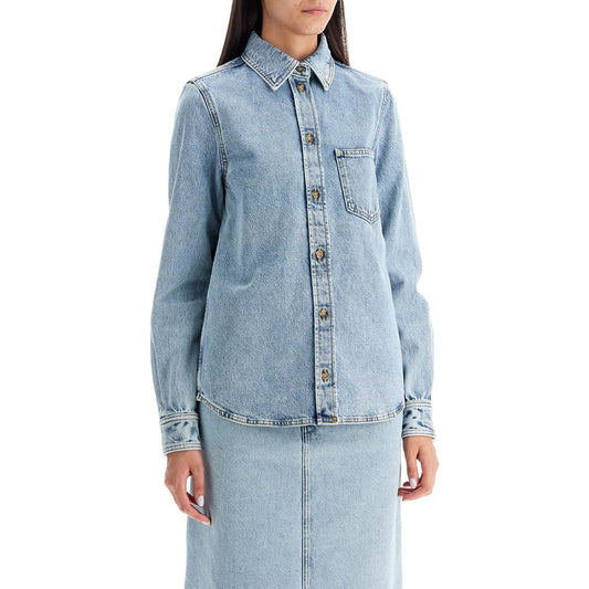 Toteme denim overshirt with pocket detail Jackets Toteme