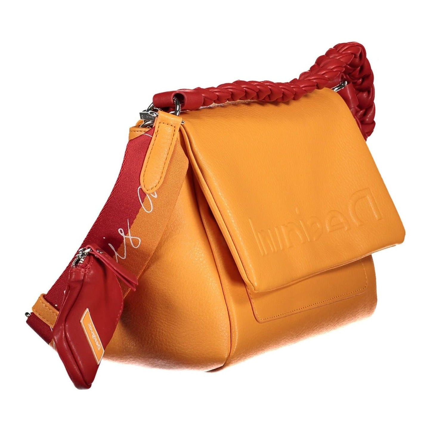 Desigual Chic Orange Shoulder Bag with Contrasting Details Desigual