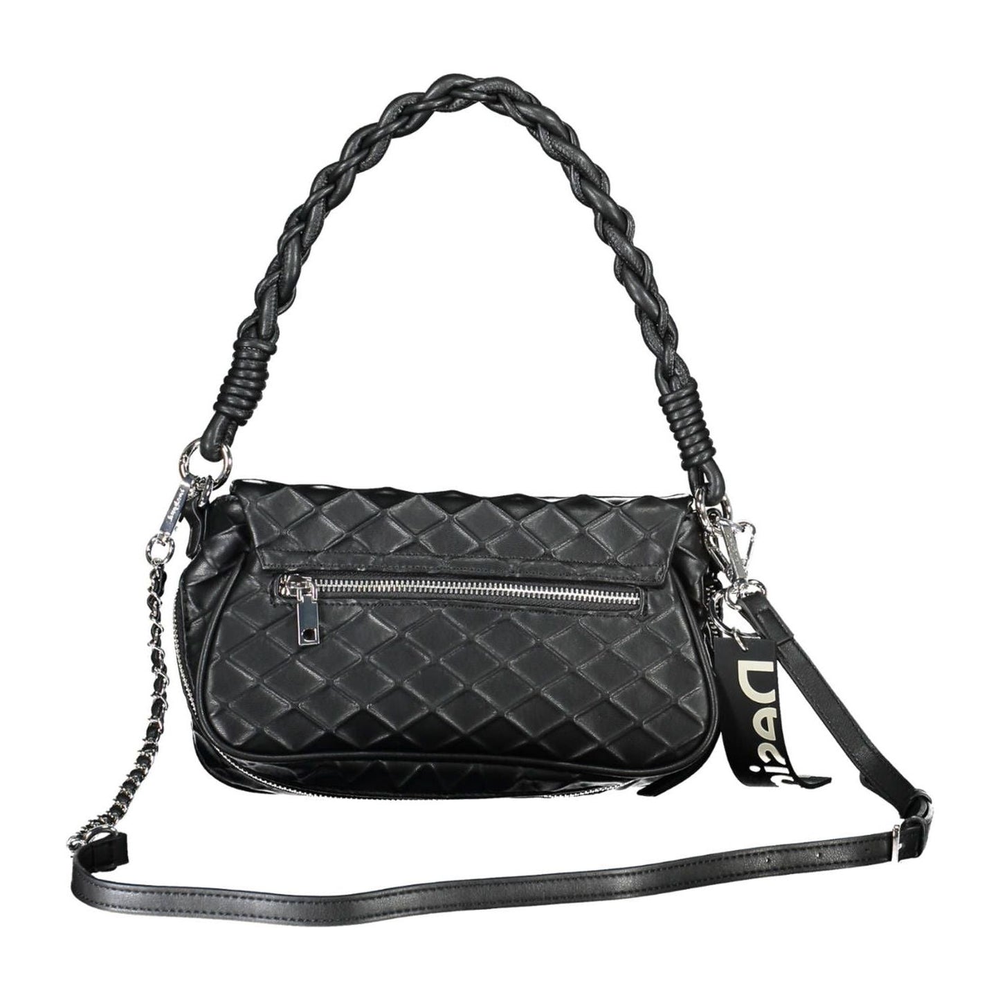 Chic Black Expandable Shoulder Bag