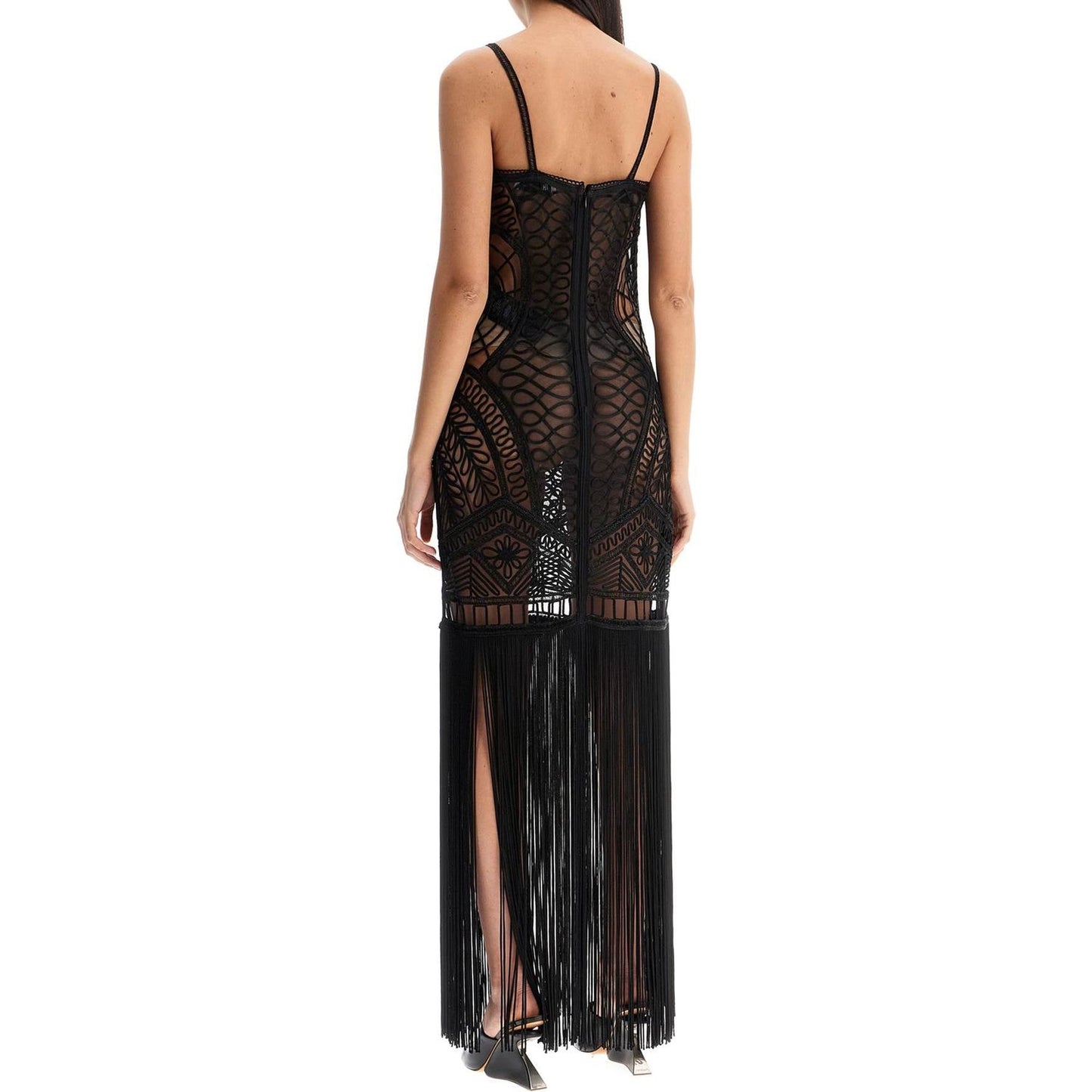 The Attico embroidered tulle midi dress Dresses The Attico Tan