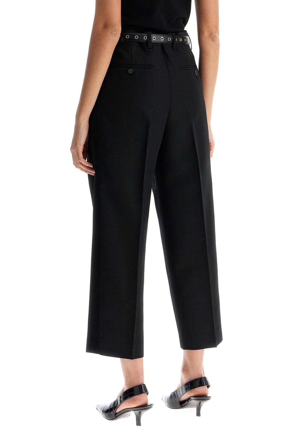 Toteme black recycled wool wide leg trousers Trousers Toteme