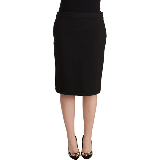 GF Ferre Black Straight Pencil Cut Knee Length Skirt 1728,67345645728,Black,Clothing,GF Ferre,IT36|XXS,IT38|XS,IT40|S,IT42|M,IT44|L,IT46|XL,IT48|XXL,IT50|3XL,Material: 72% Polyester 23% Viscose 5% Elastane,Midi - Skirts - Clothing,New with tags,Skirts - C