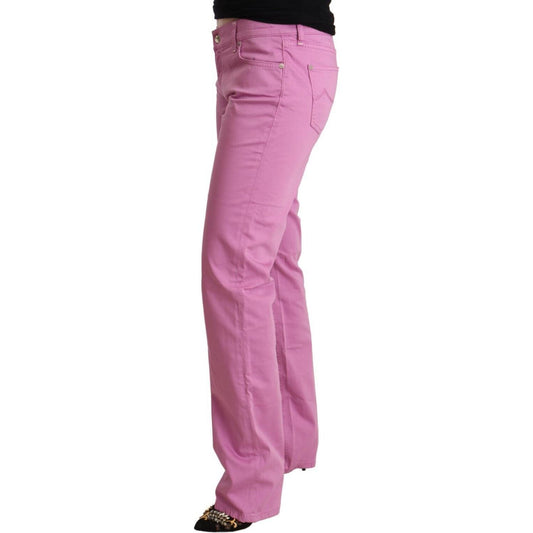 Elegant Tapered Pink Denim Jeans