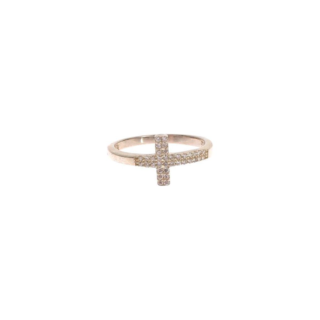 Nialaya Silver CZ Cross Statement Ring Ring Nialaya