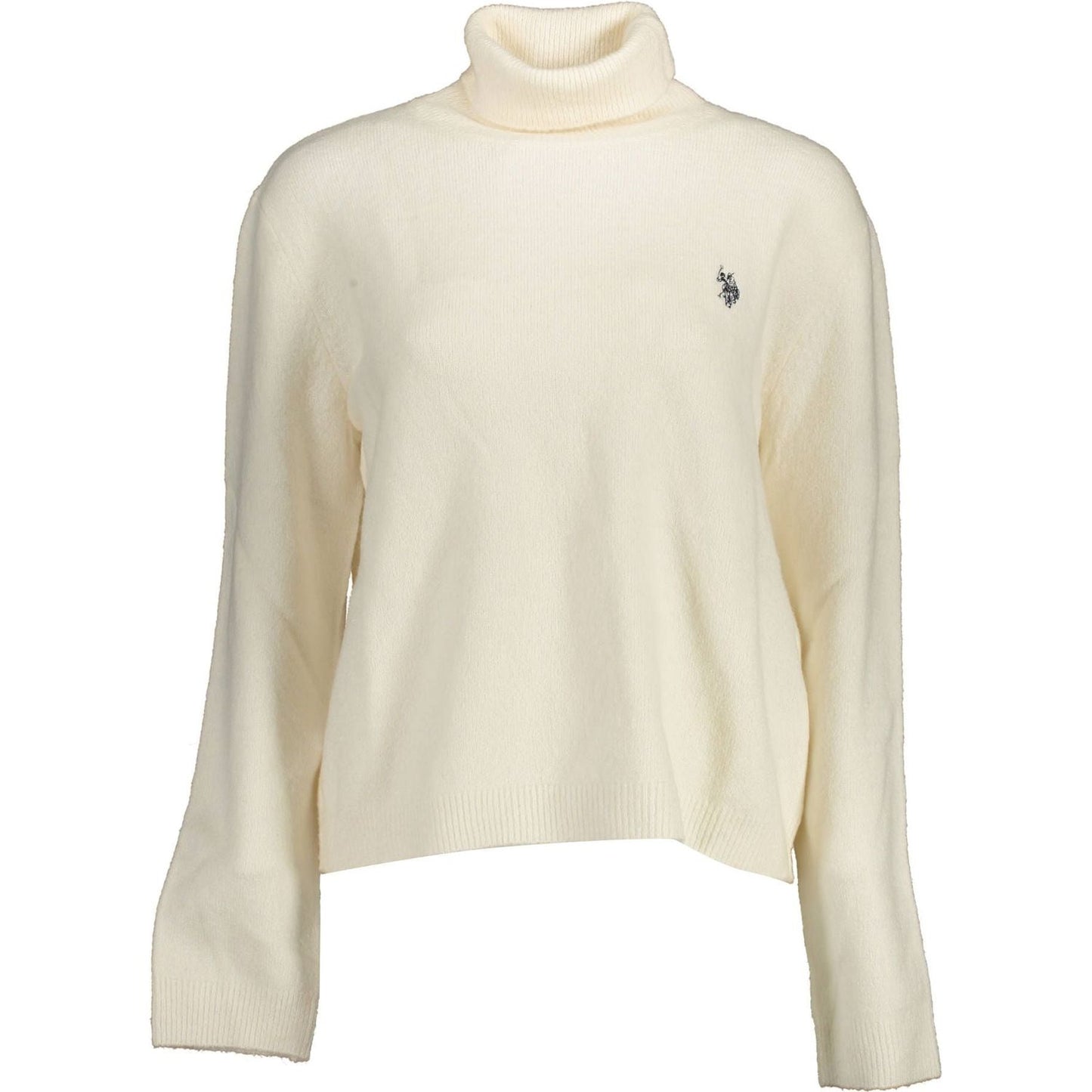 U.S. POLO ASSN. White Acrylic Women Turtleneck Sweater U.S. POLO ASSN.