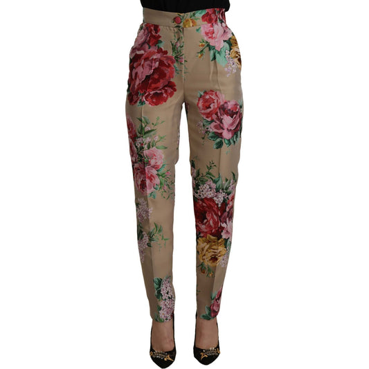 Floral High-Waist Dress Pants