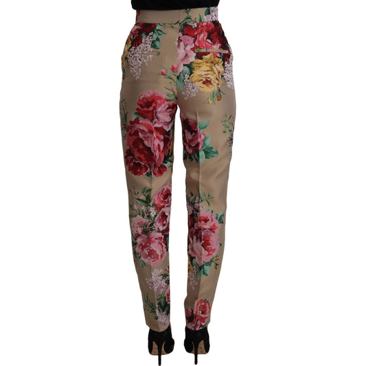 Floral High-Waist Dress Pants