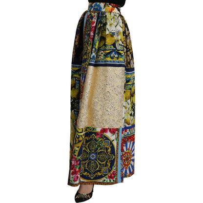 Dolce & Gabbana Multicolor Patchwork Sicily Long Maxi Skirt 16% Cotton,1728,2% Silk,25% VI,3% PA,46% PL,5% P2,67345645728,Clothing,Dolce & Gabbana,IT36 | XS,Long - Skirts - Clothing,Material: 3% AC,Multicolor,New with tags,Skirts - Clothing,Skirts - Women