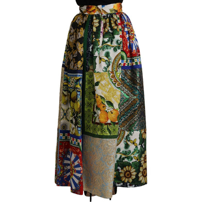 Dolce & Gabbana Multicolor Patchwork Sicily Long Maxi Skirt 16% Cotton,1728,2% Silk,25% VI,3% PA,46% PL,5% P2,67345645728,Clothing,Dolce & Gabbana,IT36 | XS,Long - Skirts - Clothing,Material: 3% AC,Multicolor,New with tags,Skirts - Clothing,Skirts - Women
