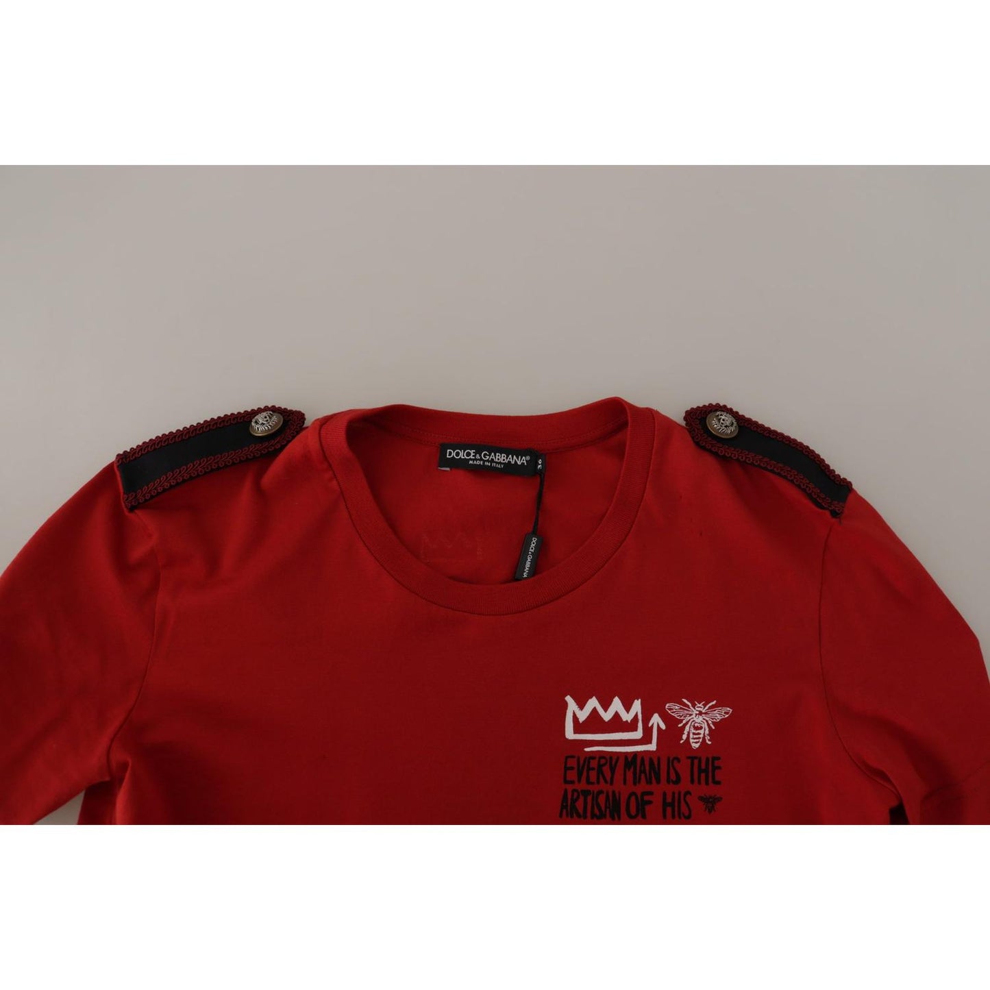 Dolce & Gabbana Elegant Red Crewneck Cotton Tee Dolce & Gabbana