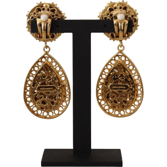 Dolce & Gabbana Baroque Multicolor Crystal Dangle Earrings Earrings Dolce & Gabbana