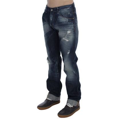 Acht Blue Wash Cotton Denim Regular Fit Jeans Acht