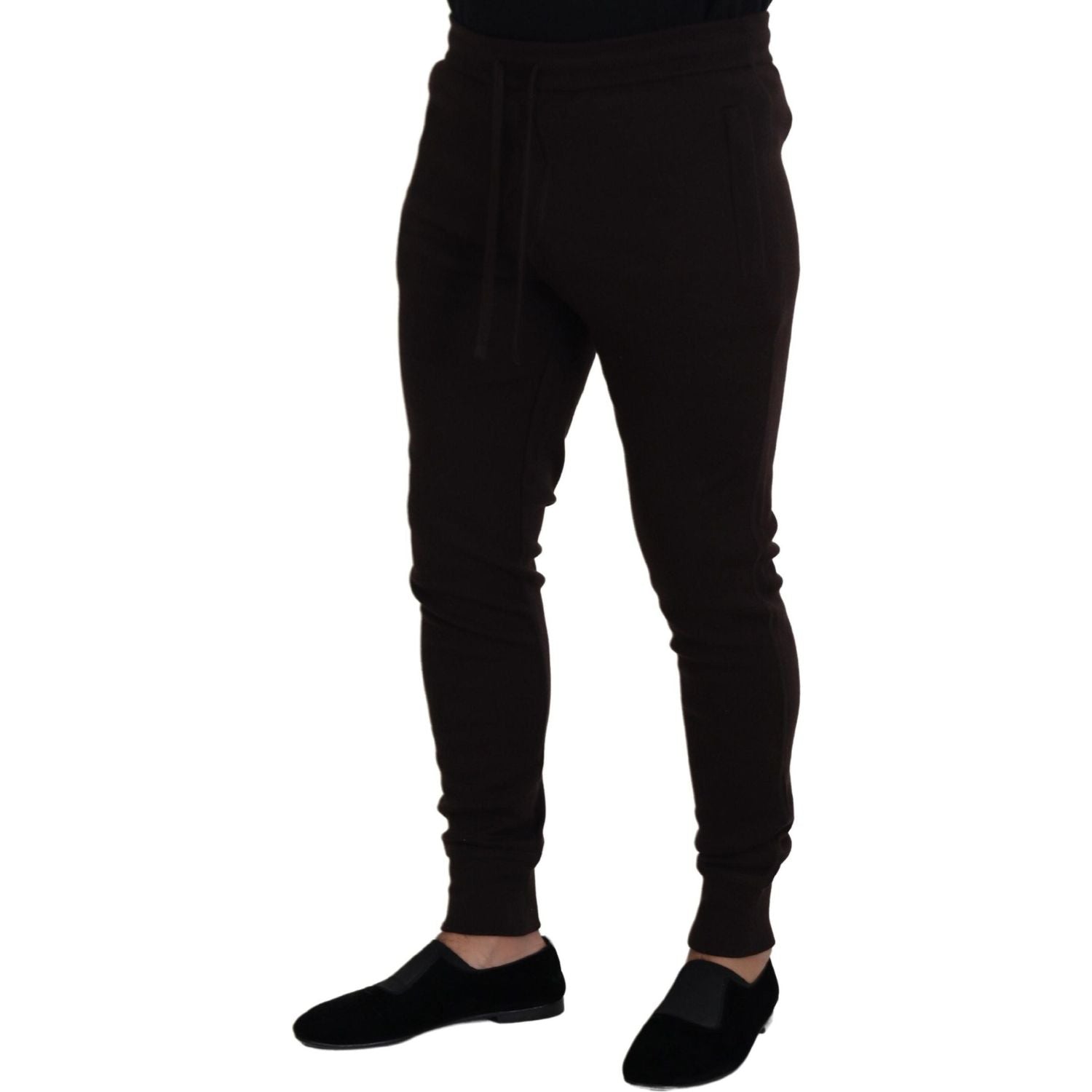 Dolce & Gabbana Brown Cashmere Trousers Bottoms Drawstring Pants