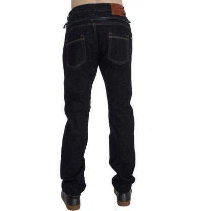 Acht Blue Cotton Regular Straight Fit Jeans Jeans & Pants