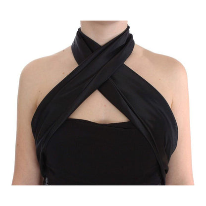 Exte Black Neck Wrap Top Blouse 1728,67345645728,Black,Clothing,Exte,IT40|S,IT42|M,IT44|L,Material: 100% Polyester,New with tags,Sleeveless - T-Shirts - Clothing,T-Shirts - Clothing,Tops & T-Shirts - Women - Clothing,Women,Women - Clothing