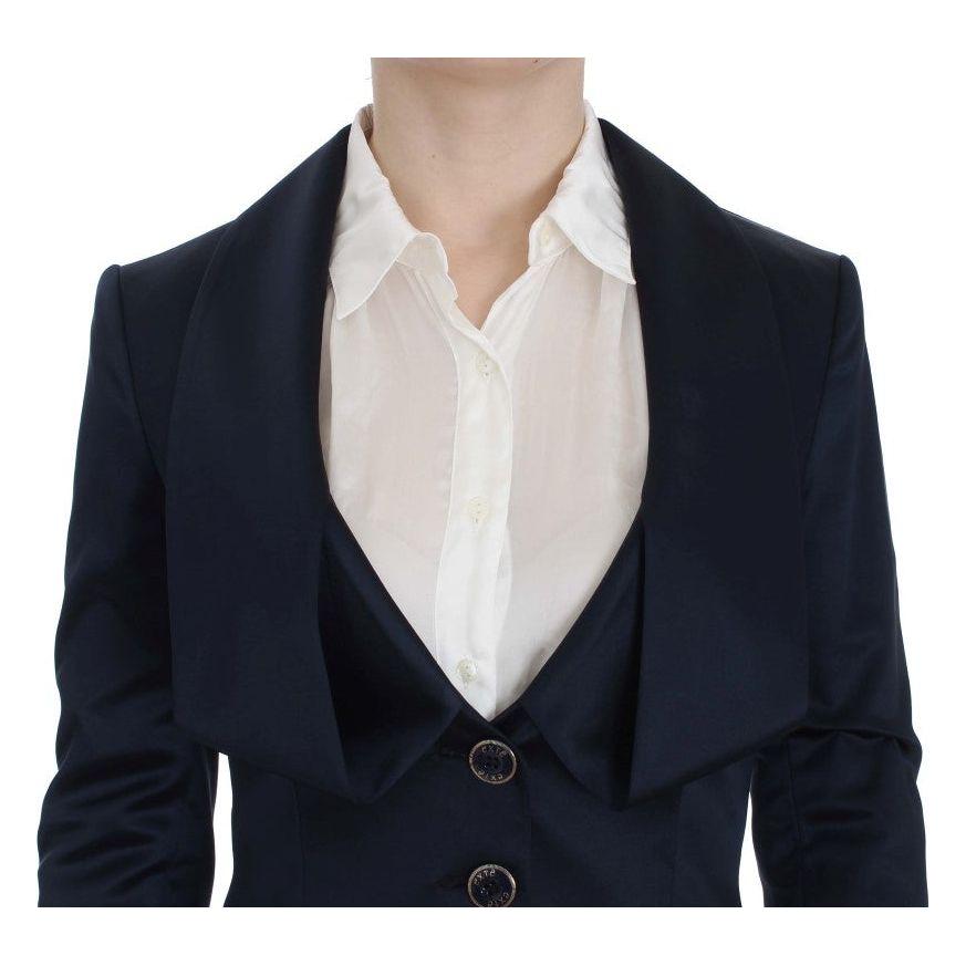 Exte Blue Three Button Single Breasted Blazer Jacket Exte