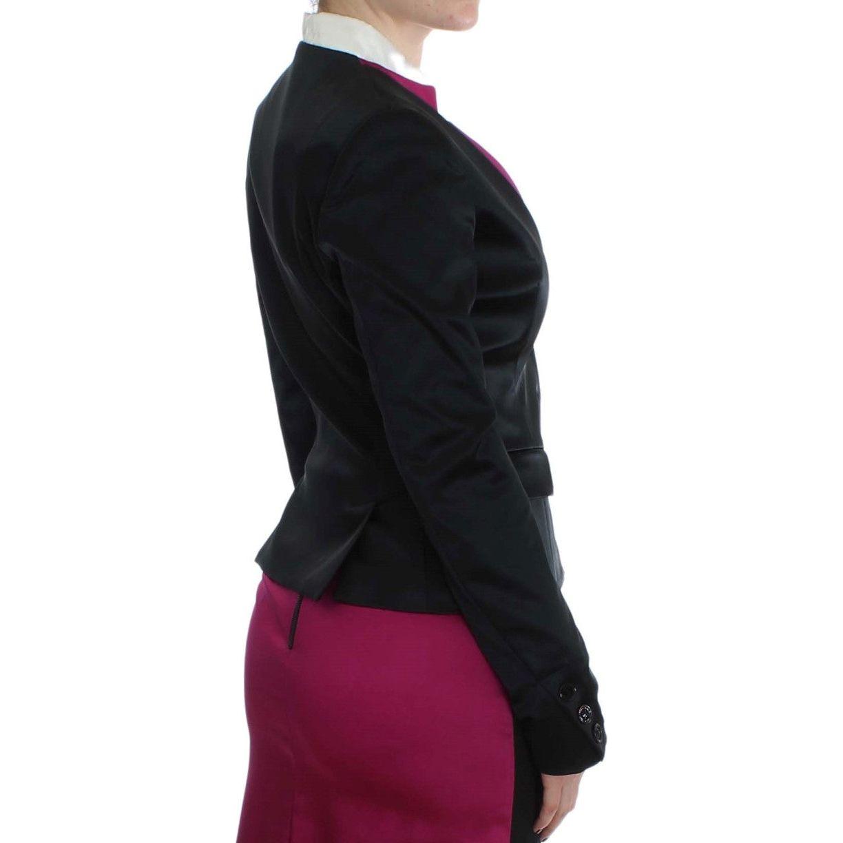 Exte Black Pink Stretch Blazer Jacket 1728,4% Elastane,45% Polyamide,67345645728,Black,Blazers - Suits & Blazers - Clothing,Clothing,Exte,IT40|S,Material: 51% Acetate,New with tags,Suits & Blazers - Clothing,Suits & Blazers - Women - Clothing,Women,Women