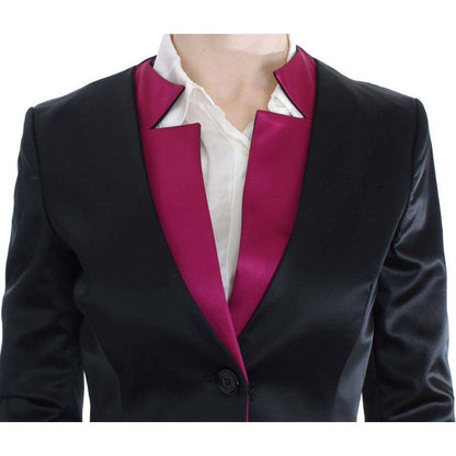Exte Black Pink Stretch Blazer Jacket 1728,4% Elastane,45% Polyamide,67345645728,Black,Blazers - Suits & Blazers - Clothing,Clothing,Exte,IT40|S,Material: 51% Acetate,New with tags,Suits & Blazers - Clothing,Suits & Blazers - Women - Clothing,Women,Women