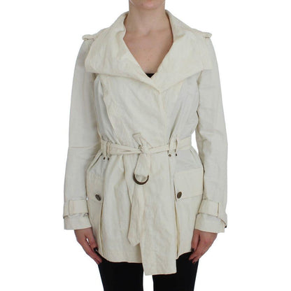 PLEIN SUD White Trench Coat Jacket 1728,36% Nylon,5% Metal,67345645728,Clothing,IT42 | S,Jackets & Coats - Clothing,Jackets & Coats - Women - Clothing,Material: 59% Cotton,New with tags,PLEIN SUD,Trench Coats - Jackets & Coats - Clothing,White,Women,Women