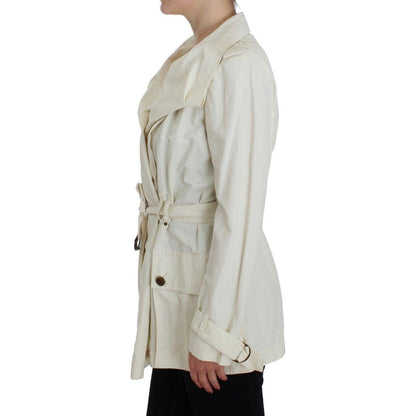 PLEIN SUD White Trench Coat Jacket 1728,36% Nylon,5% Metal,67345645728,Clothing,IT42 | S,Jackets & Coats - Clothing,Jackets & Coats - Women - Clothing,Material: 59% Cotton,New with tags,PLEIN SUD,Trench Coats - Jackets & Coats - Clothing,White,Women,Women