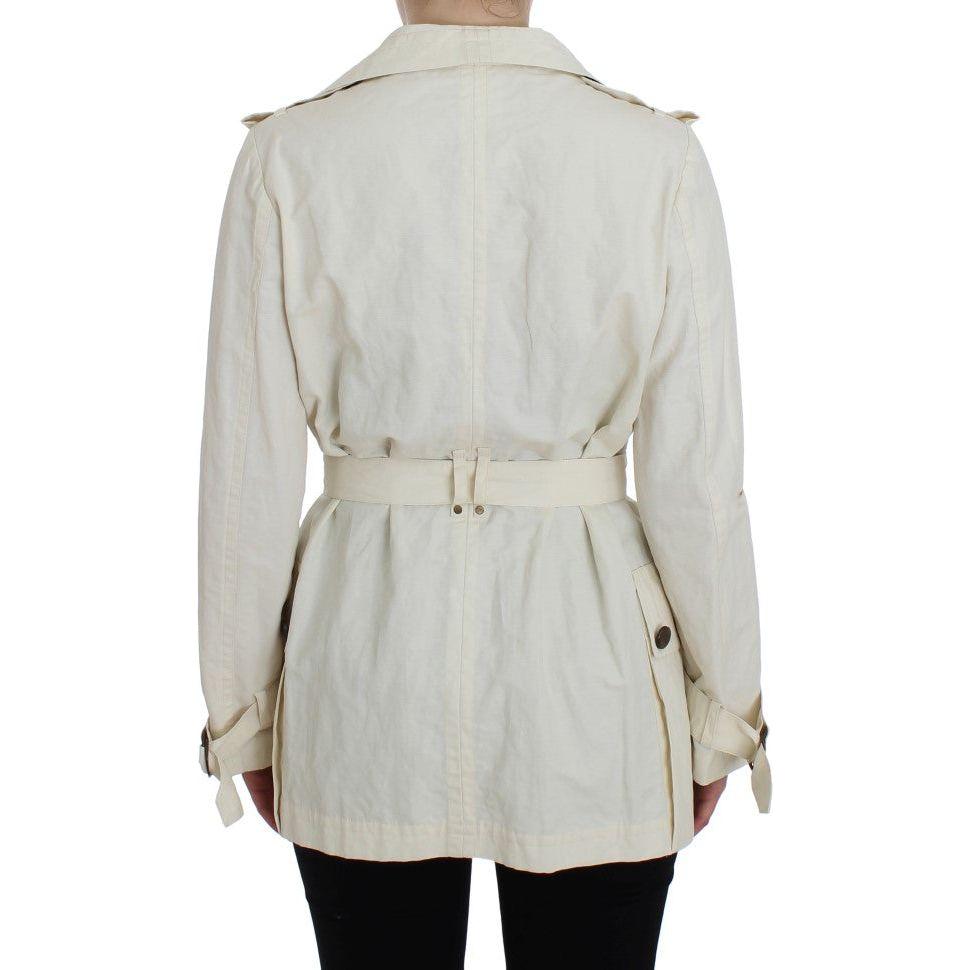 PLEIN SUD White Trench Coat Jacket 1728,36% Nylon,5% Metal,67345645728,Clothing,IT42 | S,Jackets & Coats - Clothing,Jackets & Coats - Women - Clothing,Material: 59% Cotton,New with tags,PLEIN SUD,Trench Coats - Jackets & Coats - Clothing,White,Women,Women