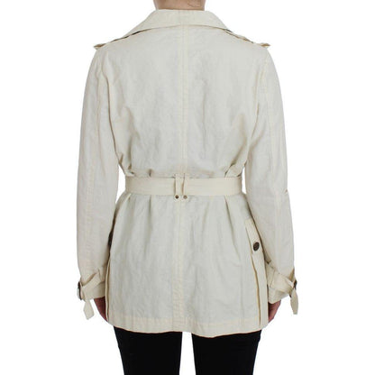 PLEIN SUD White Trench Coat Jacket 1728,36% Nylon,5% Metal,67345645728,Clothing,IT42 | S,Jackets & Coats - Clothing,Jackets & Coats - Women - Clothing,Material: 59% Cotton,New with tags,PLEIN SUD,Trench Coats - Jackets & Coats - Clothing,White,Women,Women