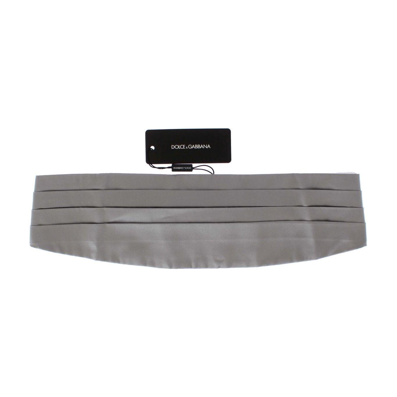 Dolce & Gabbana Silver Wide Belt Silk Cummerbund