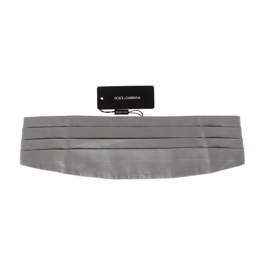 Dolce & Gabbana Elegant Silver Silk Cummerbund Dolce & Gabbana